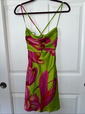 City Studios Floral Satin Slip Dress Medium